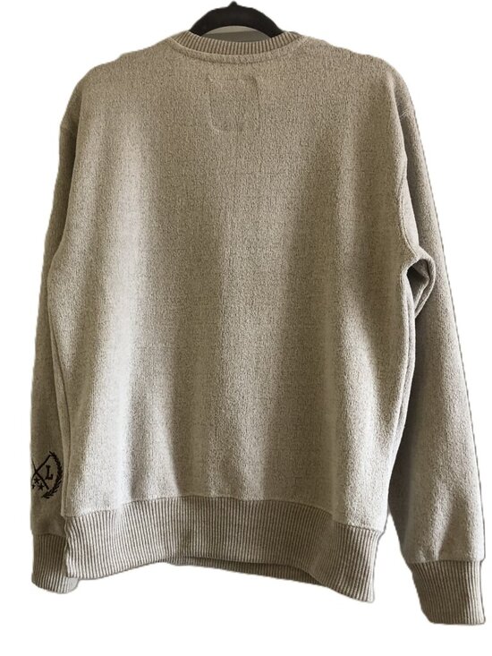 New York Popular Chicago Crew Neck Sweater Sweatshirt Oatmeal Mens M Embroidered - Picture 12 of 14